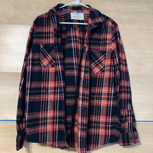 Urban Pipeline | Mens | Orange | Black | Medium | Flannel | Long Sleeve